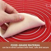 Tapete de silicona antiadherente para hornear, apto para pizzas y pasteles - Herramienta de cocina fácil de limpiar para panaderos y entusiastas de la cocina en el hogar, disponible en color rojo, en tamaños grande (23.62x18.3 pulgadas) y pequeño (15.74x11.61 pulgadas) - Multicolor - View 4