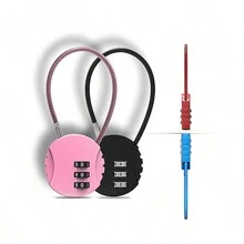 1pc Multifunction Lock, Zinc Alloy Digital Lock For Suitcase Luggage Bag, Round Shape Lock, 3 Digitals Anti-Theft Lock, Password Key Anti-Theft Lock, Lock With Long Keychains, Lock With Long Rope, Perfect For Travel Airport School Cute Gift - Multicolor - View 7