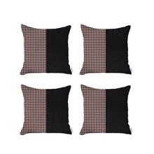 Set Of Four 18" Black Throw Pillow Cover