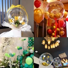 10 个透明泡泡气球，透明充气氦气球，适用于婚礼生日派对装饰、创意小礼物、节日用品、生日派对配件、生日礼物、派对装饰品 - 透明 - 查看 5
