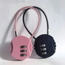 1pc Multifunction Lock, Zinc Alloy Digital Lock For Suitcase Luggage Bag, Round Shape Lock, 3 Digitals Anti-Theft Lock, Password Key Anti-Theft Lock, Lock With Long Keychains, Lock With Long Rope, Perfect For Travel Airport School Cute Gift - Multicolor - View 5