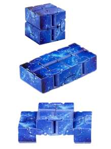 Cubo mágico del infinito, juguete de cubo infinito para aliviar el estrés, juguete giratorio, juguete del infinito, relleno de calcetines, juguete vibratorio - Azul - Ver 3