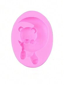 1pc Silicone Mold In The Shape Of A Bear Hugging The Moon