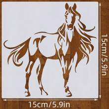 4pcs Large Horse Stencil TemplatesReusable PET Painting Molds For Wood, Walls, Floors & Fabric - Home Decor Craft Supplies - White - View 2