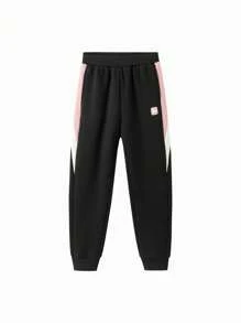 Balabala Pantalones jogger para niñas, pantalones holgados y cálidos de forro polar para otoño/invierno 2024