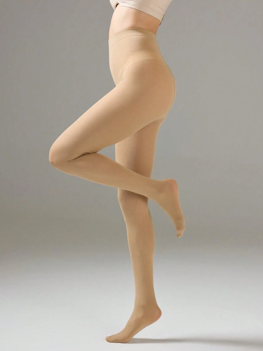 1 双 女式 50D 杏色紧身裤 简约纯色丝袜 连裤袜 - 杏色 - 查看 1