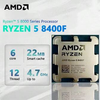  AMD Ryzen R5 8400F 5 8400F 4.2GHz 6 核 12 线程台式电脑处理器插槽 AM5 CPU 全新但不带散热器