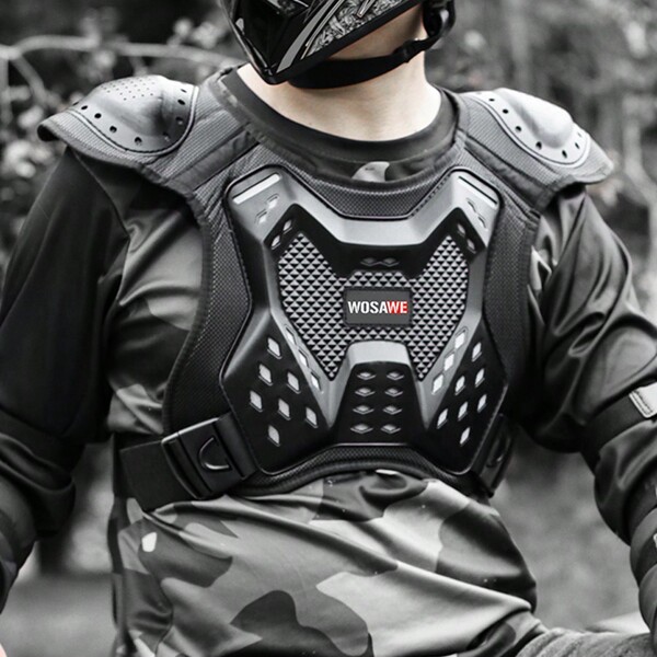 WOSAWE Chaleco protector de Body para motocicleta WOSAWE para adultos, con protección de pecho y espalda, para ciclismo de descenso, patinaje, scooter y equipamiento de protección