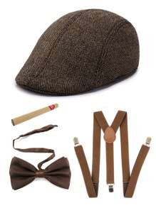 2/3/4/5 pièces D EXCEED Accessoires pour hommes des années 1920 : béret Gatsby, vêtements, accessoires vestimentaires des années 1920 pour hommes, pour Halloween, bal de promo