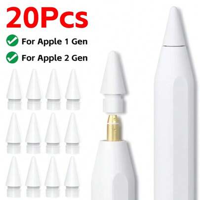 5/10/20PCS White Stylus Replacement Pencil Tips Compatible With Apple Pencil 1st 2nd Generation Pen Nib Spare Replace Gifts For Mother, Family, Friends, Birthday, Holiday Pen Accessories