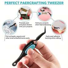 1pc 4.72 Inch Stainless Steel Reverse Tip Tweezers, Stainless Steel Soft Grip Pliers, Bent Slender Tip, Suitable For DIY Beaded Jewelry Making Tools