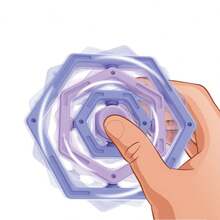 1 件创意六角形 3D 无限旋转手指陀螺，手指陀螺减压玩具，圣诞礼物，感恩节礼物，颜色随机 - 彩色 - 查看 8