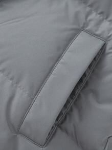 Balabala Boys' & Girls' Puffer Jacket Hooded Outerwear For Winter 2024 - Dark Grey - View 8