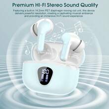 BESNOOW Wireless Earbuds Bluetooth 5.3 Headphones, 40H Playback HiFi Stereo Ear Buds With LED Display, ENC Noise Cancelling Earbuds, Boys And Girls Fashion Earbuds, Small And Convenient Wireless Earbuds, IP7 Waterproof In-Ear Earphone For IOS Andriod Sport/Workout/Running, Can Be Used As A Gift Small And Portable, In-Ear Wireless Earphone Mini Earbuds With Charging Case LED Power Display For Apple IPhone, IPad, Laptops, For IOS/Android Users,Gifts For Family, Friends, Kids,Birthday,Christmas, Winter,Holiday - Light cyan - View 5