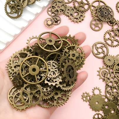 30/50 grammi di ingranaggi antichi Steampunk, ciondoli e charm in lega di ruote Steampunk assortiti per realizzare gioielli artigianali