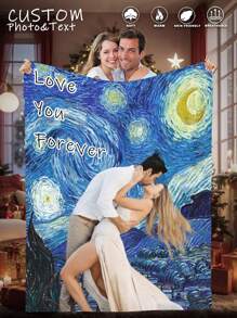 1pc Custom Photo Blanket, Custom Christmas Gifts Blanket, Bedding Blanket ,Custom Blanket For Bed ,Personalized Blanket Funny Design With Photos, Personalized Photo Blanket, Custom Christmas Gift Blanket ,Best Friend Blanket, Family Gift, Birthday Gifts, Gift For Family/Friend/Girlfriend/Boyfriend/Mom/Dad