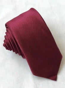 Casual Men's Ties, Perfect For Gifting To Friends(5.5cm) - 酒紅色 - 查看 1