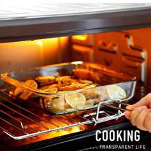 1pc Square Baking Dish, High-Borosilicate Heat-Resistant Lead-Free Glass, For Salad, Dessert, Baking Oven And Microwave