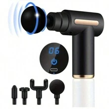 MuscleSoothe - Electric Fascia Massage Gun With Replaceable Head, Powerful Deep Tissue Percussion Device, Portable Handheld Device For Immediate Pain Relief - Perfect For Exercise And Gym Recovery