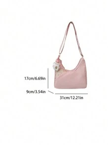 Plain Casual Shoulder Bag With Cute Panda Pattern, Kids - A - View 3