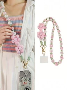 波西米亚雏菊编织挂绳手机链，可爱花朵斜挎手机挂绳，长款手工编织雏菊花手机挂绳，送给母亲、家人、朋友、生日、节日的时尚流行礼物手机挂饰 - 彩色 - 查看 13