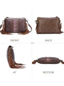 1 szt. Bohemian damska mała torba na ramię typu crossbody, torba weekendowa. Western Wallet Fashion Leisure Bag, grawerowana torba z PU. Nadaje się na imprezy i dojazdy do pracy, doskonały prezent