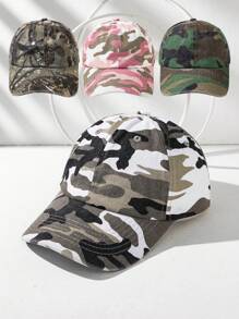 1pc Unisex Washed Denim Camouflage Fashionable Baseball Cap