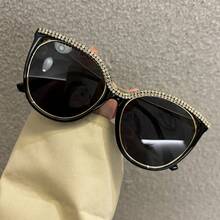 1 Paar Damen Katzenaugen Kristall Cut Out Dekorative Modebrillen, personalisiert, windabweisend, Street-Style, hochwertig, neues Design