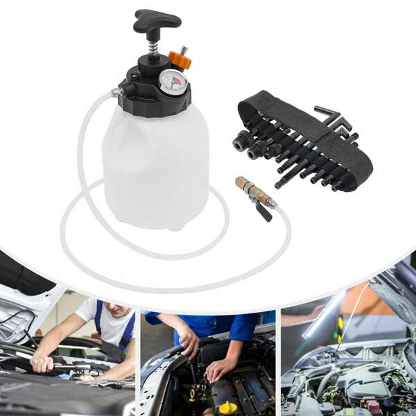 OUKANING Pompa manuale per olio di trasmissione, kit di pompa per ricarica ATF da 3 L con 12 adattatori più usati