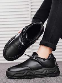 Herren Winter Schneestiefel, warm thermisch gefüttert, schnürbar, Low-Top, rutschfest, dick sohliert, Winterschuhe
