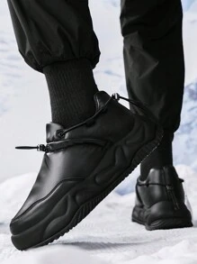 Herren Winter Schneestiefel, warm thermisch gefüttert, schnürbar, Low-Top, rutschfest, dick sohliert, Winterschuhe