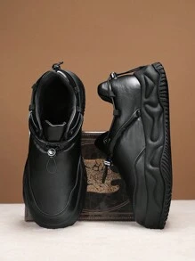Herren Winter Schneestiefel, warm thermisch gefüttert, schnürbar, Low-Top, rutschfest, dick sohliert, Winterschuhe