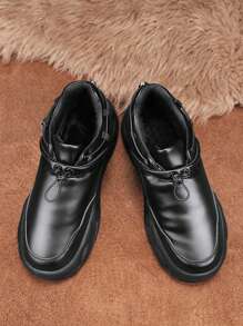 Herren Winter Schneestiefel, warm thermisch gefüttert, schnürbar, Low-Top, rutschfest, dick sohliert, Winterschuhe