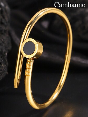 Camhanno 1 Piece Of Retro Personalized Stainless Steel Number Ring Bracelet As A Gift For A Friend