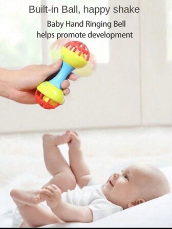 婴儿出牙棒、摇铃和益智玩具、抓握棒、健身球、感官球、早教玩具配件，颜色和款式随机（由于手工测量，尺寸可能会有细微差异）