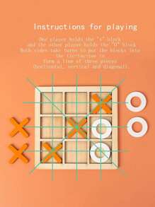 1 Set Wooden Tic Tac Toe Game, Party Interaction Punishment Game - Multicolor - View 9