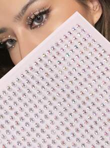 450 Stücke bunte holographische 3D realistische Fake Diamant Gesichtsedelsteine, dekorative Festivalkriställe für Haare, Augen, Gesicht & Körper, DIY Musikfestival Party Make-up