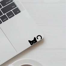 5pcs Adorable Peeking Cat Vinyl Decal - Perfect For Car Rearview Mirror & More, Durable Indoor/Outdoor Use