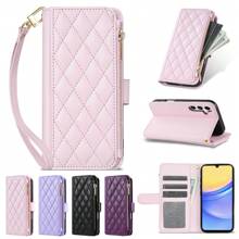 ZZXX Phone Holder Luxury Wallet Small Fragrance Zipper Multi Card Slot Photo Frame Kickstand With Hand Strap Magnetic Flip High-Quality Artificial Leather Case Compatible With Iphone Compatible With Samsung Galaxy Compatible With Xiaomi Redmi Compatible With Huawei Honor Moto OPPO Fashion Shockproof Protective Card Bag Waterproof Anti-Fall Scratch Resistant Full Cover