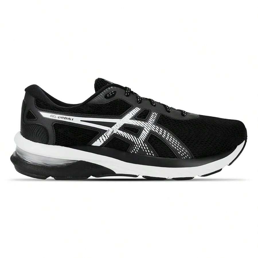 Asics Men's Gel-Shogun 6 Running Shoes - 黑與白 - 查看 1