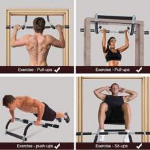 Barra horizontal tipo gancho montada en puerta sin perforar, entrenador de dominadas, artefacto de entrenamiento de espalda, marco de puerta, barra horizontal interior