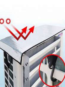 1 pieza Cubierta protectora de doble capa para unidad exterior de aire acondicionado, aislada con lámina de aluminio y película de burbujas, retardante de llama, impermeable, protección solar, ahorro de energía y protección para escuela, oficina, hogar, viaje, bolso, organizador, almacenamiento