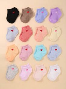 16 Pairs Of Love Combination Baby Baby Neutral Socks Cute Four Seasons Socks Suitable For Boys And Girls To Wear, Daily Wear Baby Socks,Baby Socks , Newborn Socks ,Toddler Socks - Multicolor - View 3