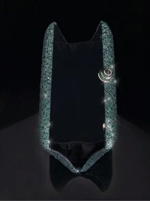 RCRK Túi cầm tay đính đá Rhinestone thời trang và thanh lịch, thích hợp cho tiệc tối, tiệc Gala, lễ cưới - màu xanh lá - Xem 4