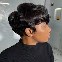Pixie Cut Wig Human Hair Wigs For Women Short Layered Pixie Cut Wigs Full Machine Made Wigs Brazilian Virgin Human Hair Wigs For Women Glueless Wigs Nature Color