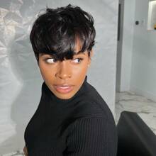 Pixie Cut Wig Human Hair Wigs For Women Short Layered Pixie Cut Wigs Full Machine Made Wigs Brazilian Virgin Human Hair Wigs For Women Glueless Wigs Nature Color