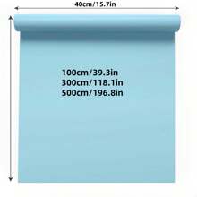 1 Cuộn Giấy Dán Tường Tự Dính Màu Xanh Nhạt, Kích Thước 15.7"X196.8"/118.1"/39.3", Bề Mặt PVC Mờ, Chống Thấm Nước, Dễ Lau Chặt, Có Thể Tháo Gỡ, Thích Hợp Cho Phòng Ngủ, Phòng Khách, Tường Khách sạn, Trang Trí Nhà Cửa, Mặt Bàn Bếp, Đồ Dùng Bàn Ăn, Làm Mới Nội Thất. Tự Lắp Đặt, Dễ Dán Và Tháo Gỡ. Giấy Dán Trang Trí, Có Thể Bóc Ra Trên Tường, Giấy Dán Tường, Trang Trí Mùa Xuân, Làm Mới Ngôi Nhà Của Bạn. Giấy Dán Trang Trí Rama - Màu xanh nhạt - Xem 2