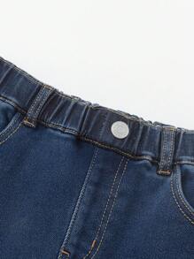 Balabala Pantalones vaqueros forrados térmicamente para niñas preadolescentes, cálidos y con estilo, Jeans de invierno 2024