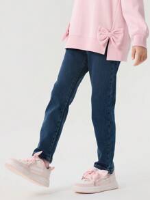 Balabala Pantalones vaqueros forrados térmicamente para niñas preadolescentes, cálidos y con estilo, Jeans de invierno 2024