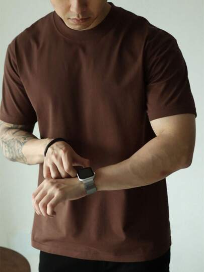 Camiseta Masculina Lisa Manga Curta, Conforto e Estilo Confortável Respirável Casual Masculino Premium Primavera Verão